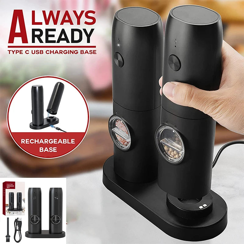 Automatic Pepper & Salt Grinder with LED Light