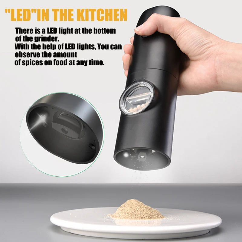 Automatic Pepper & Salt Grinder with LED Light