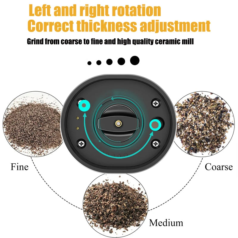 Automatic Pepper & Salt Grinder with LED Light